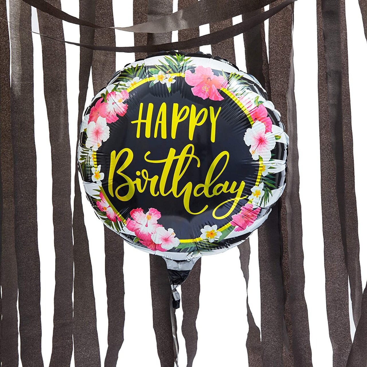 Crepe Paper Streamer - 16-Pack Paper Party Streamer Rolls for Wedding Ceremony, Festival, Birthday Party, Events Decoration, Black, 1.5 inches Wide, 78.7 Feet Long